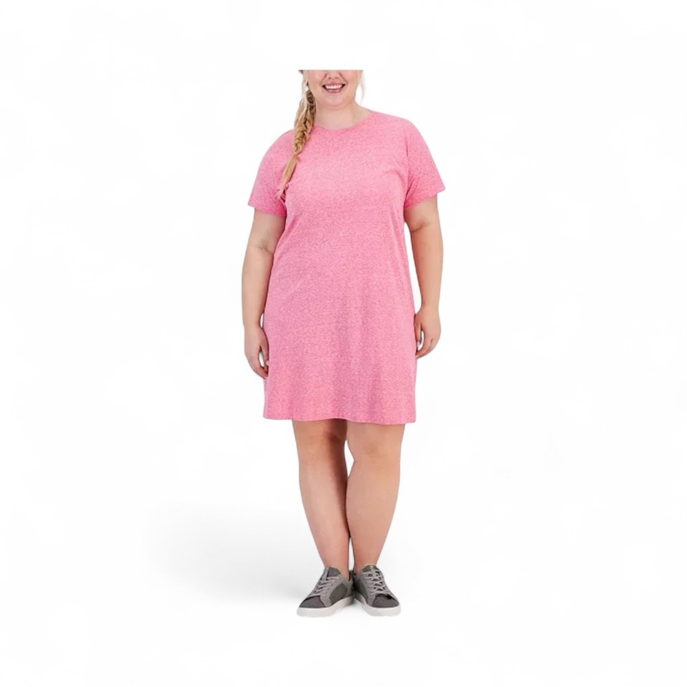 NWT ID Ideology Plus Size T-Shirt Dress Pink 2X